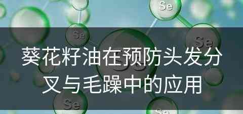葵花籽油在预防头发分叉与毛躁中的应用